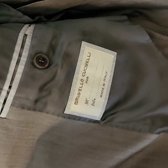 Brunello Cucinelli deconstructed tan peak lapel summer sport coat, 54R - Picture 5 of 14